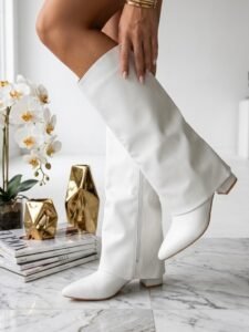 Tacones white boots